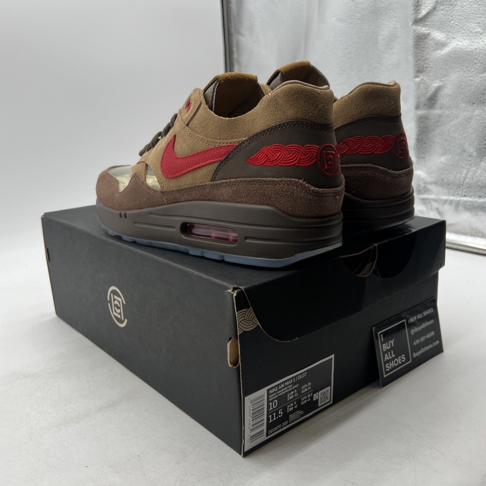 Size 10 - Nike CLOT x Air Max 1 Kiss Of Death CHA (DD1870-200)
