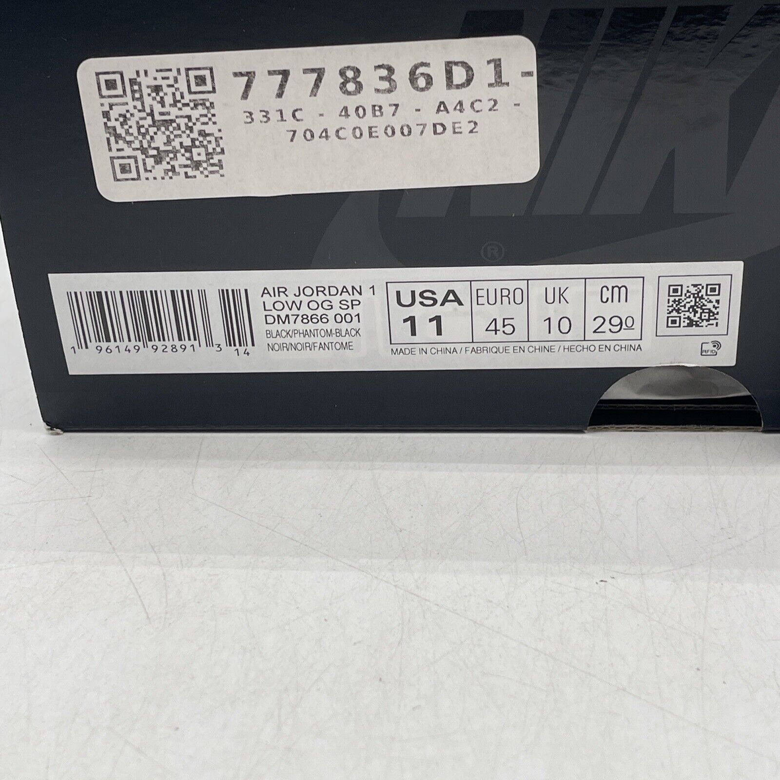 Size 11 - Jordan 1 Retro Low OG SP x Travis Scott Black Phantom (DM7866-001)