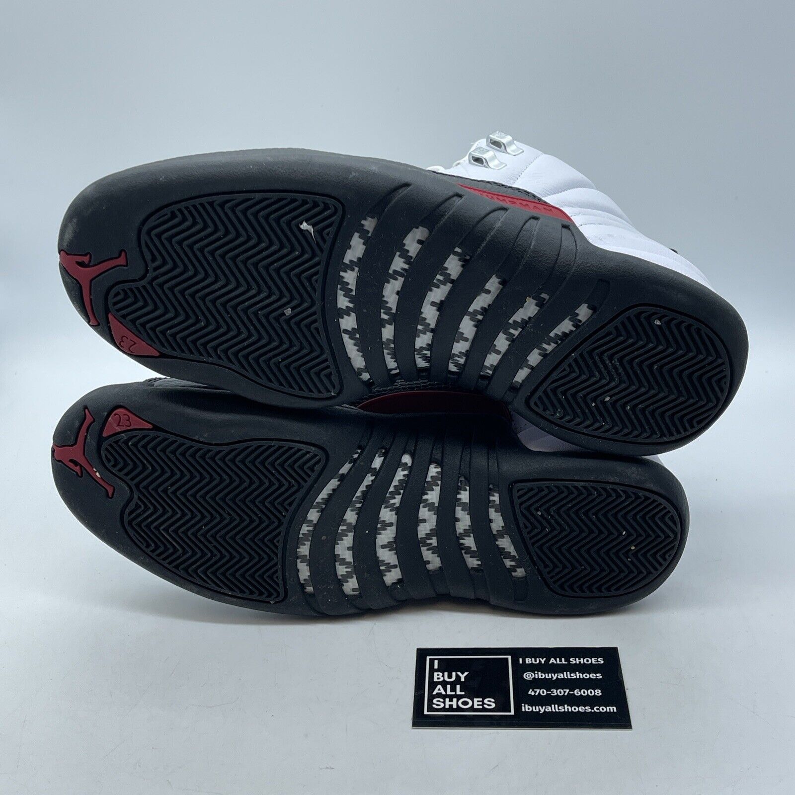 Size 8 - Air Jordan 12 Retro Taxi Flip Black White Red Suede Leather -CT8013-162