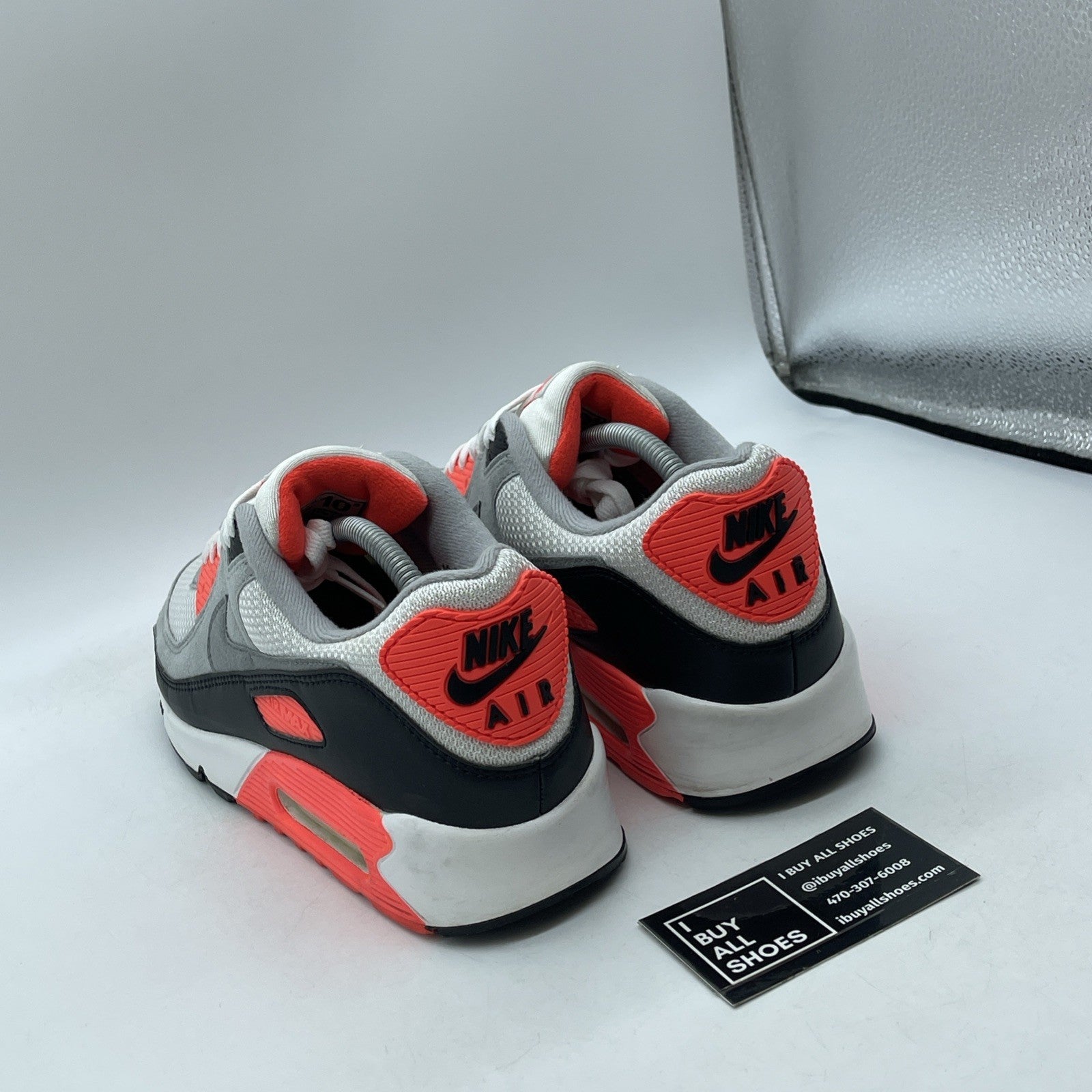 Size 10.5 - Nike Air Max 90 2020 Infrared Grey Black Suede Leather (CT1685-100)