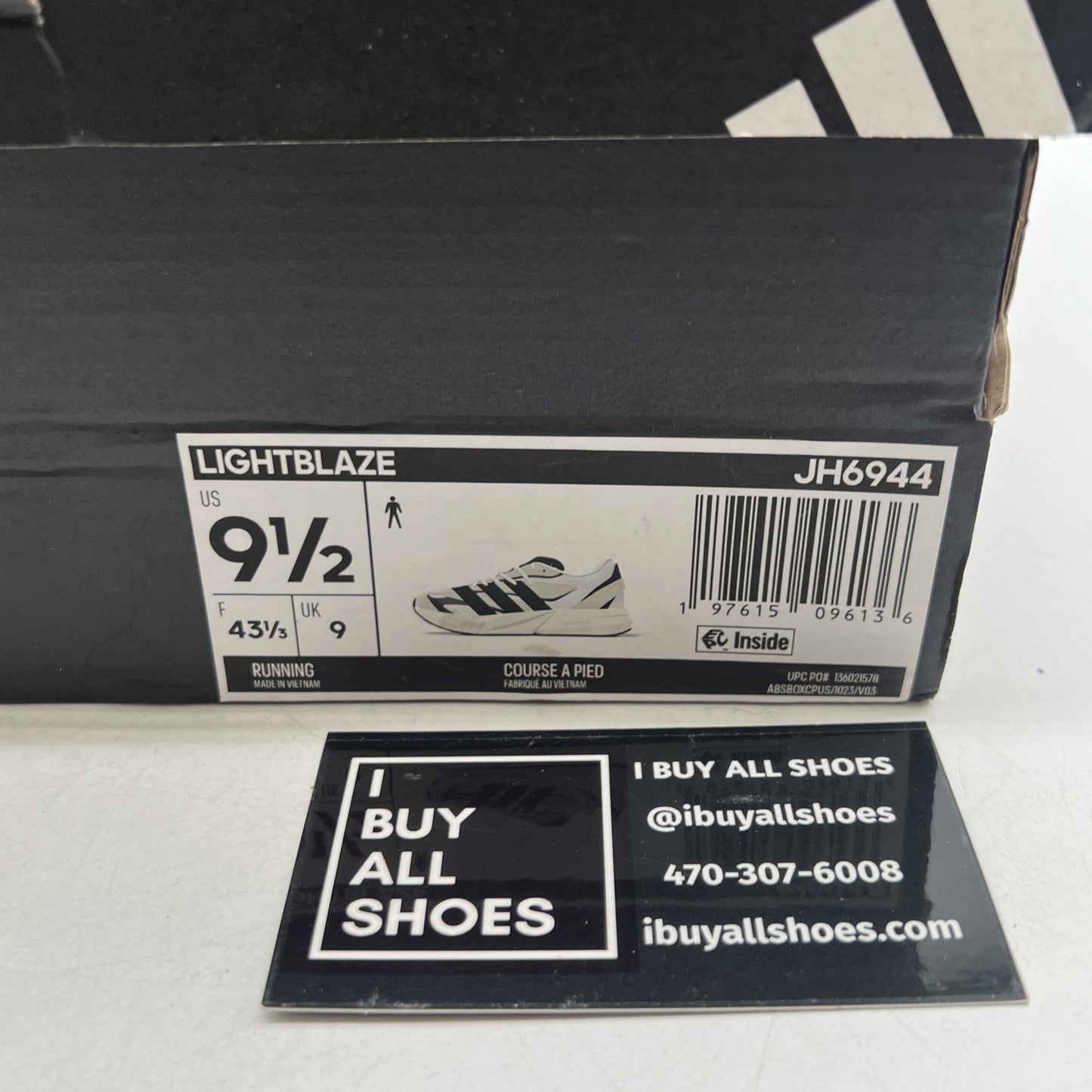 Size 9.5 - Adidas Lightblaze Alumina Black White (JH6944)