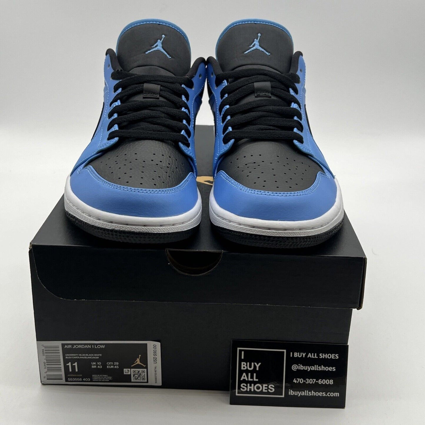 Size 11 - Air Jordan 1 Low University Blue Black (553558-403)