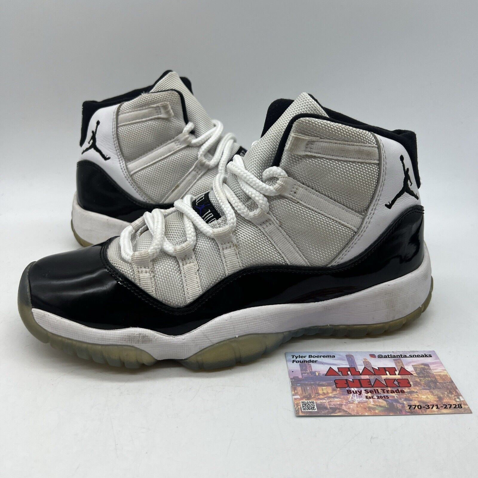 Size 6 (GS) - Jordan 11 Retro 2018 Mid Concord Black White Leather (378038-100)