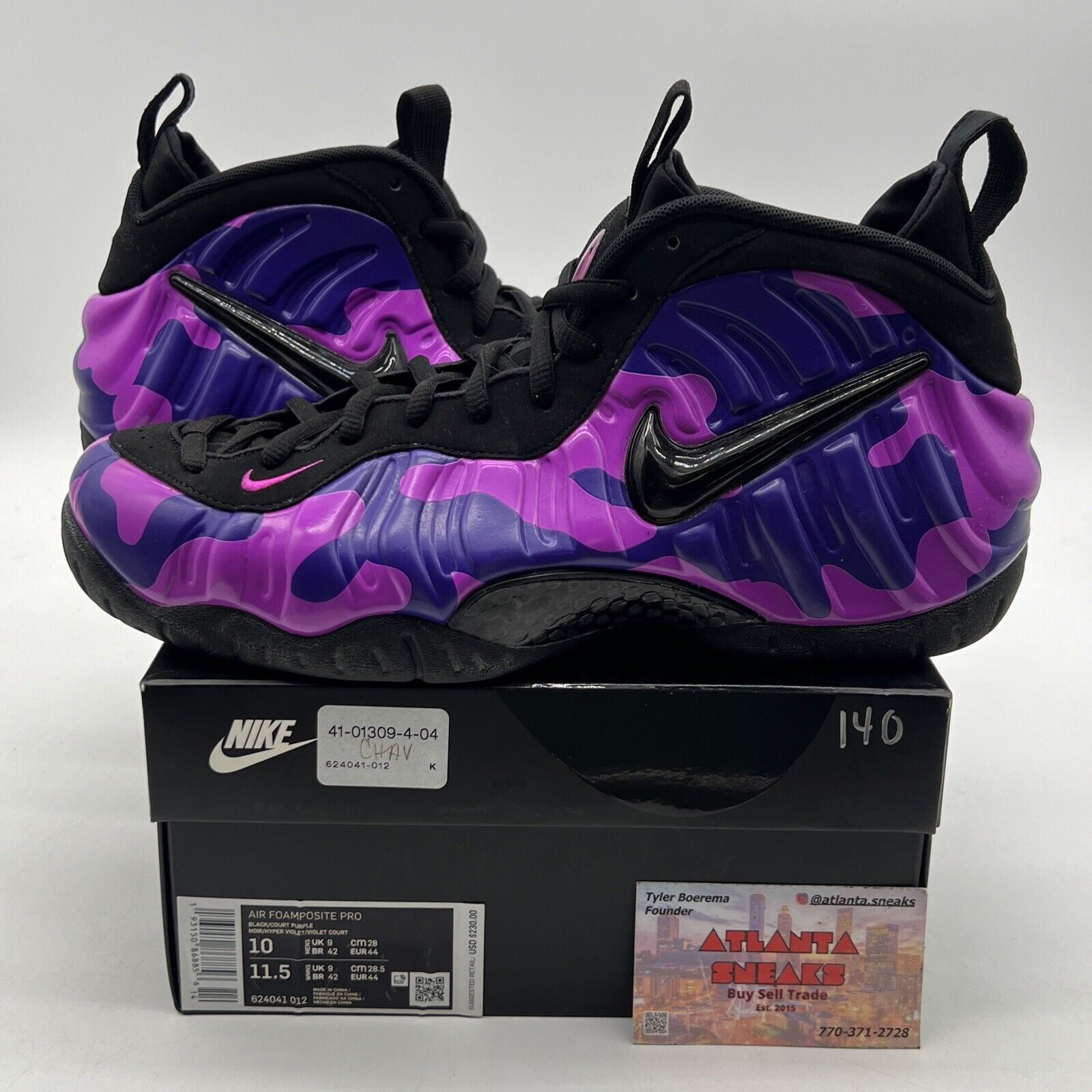 Size 10 - Nike Air Foamposite Pro Purple Camo Black Suede (624041-012)