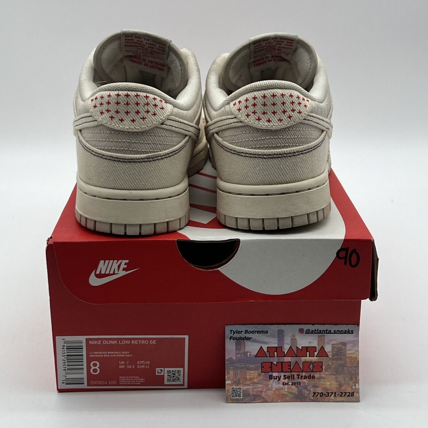 Size 8 - Nike Dunk Low Sashiko - Light Orewood Brown 2023 Suede (DV0834-100)