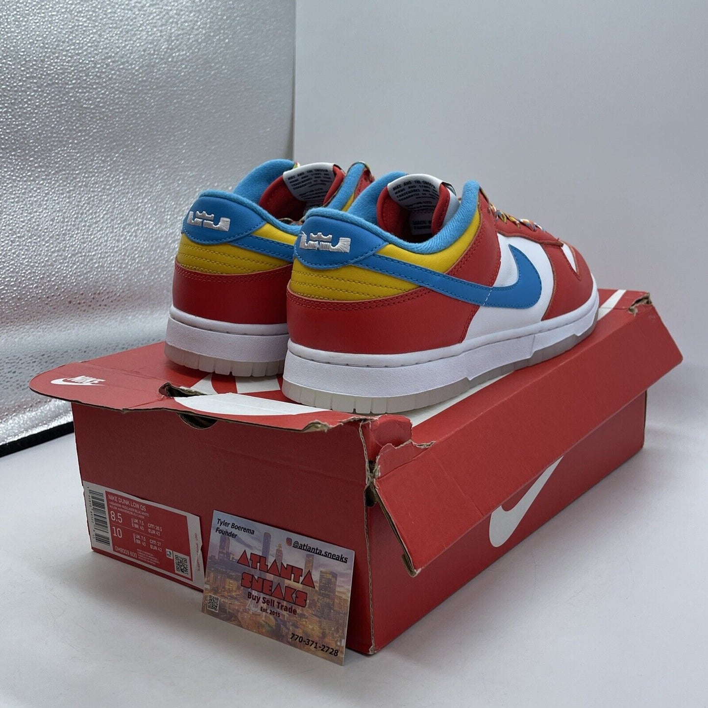 Size 8.5 - Nike Dunk Low x LeBron James x Fruity Pebbles Red (DH8009-600)