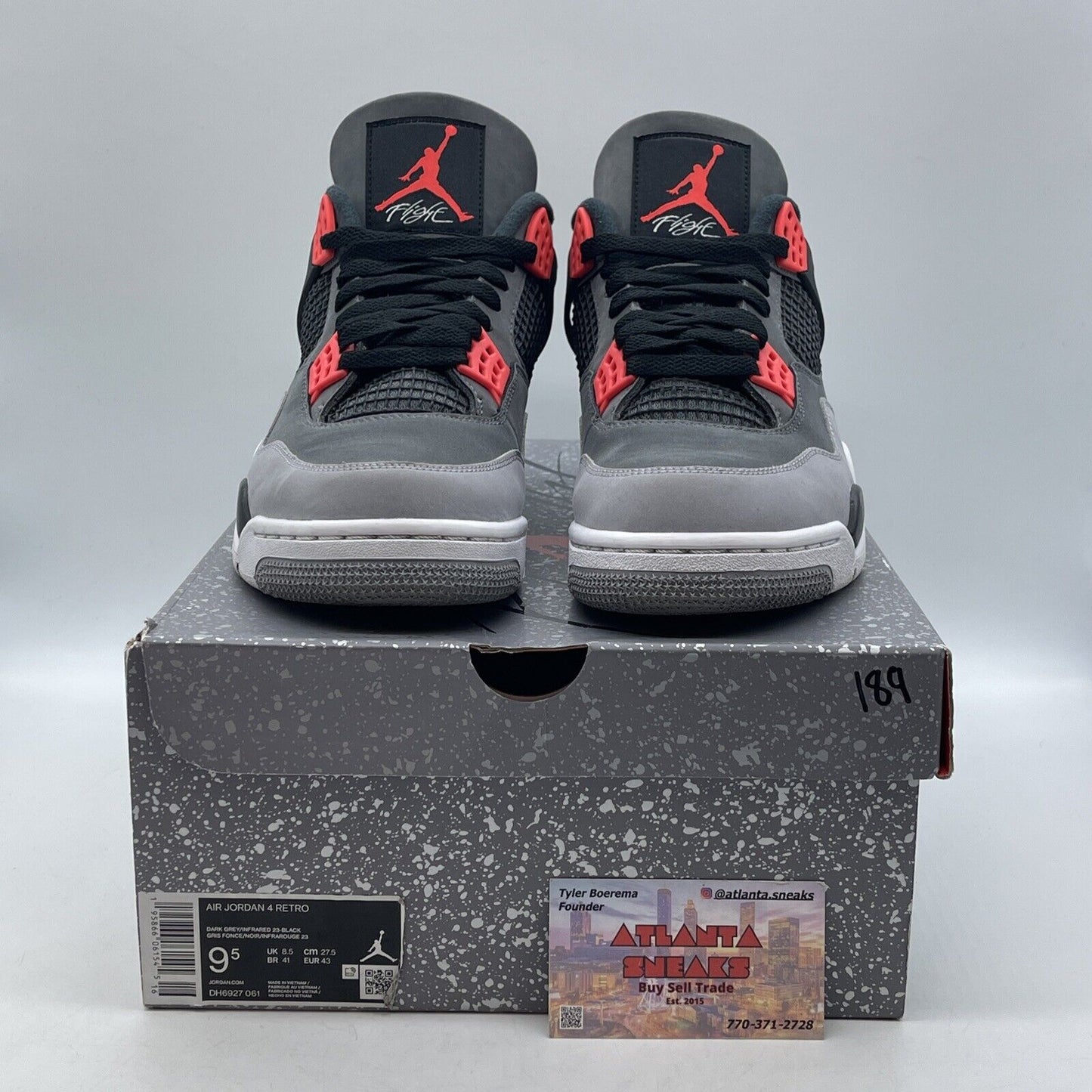 Size 9.5 - Jordan 4 Retro Mid Infrared Black Gray White (DH6927-061)