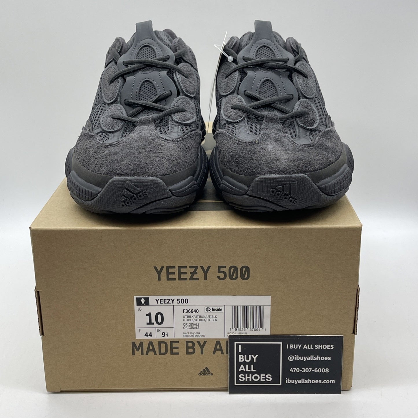 Size 10 - adidas Yeezy 500 Low Utility Black suede (F36640)