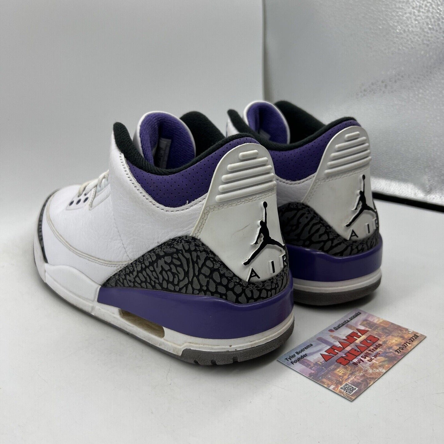 Size 9.5 - Jordan 3 Retro Mid Dark Iris White Purple Grey Leather (CT8532-105)