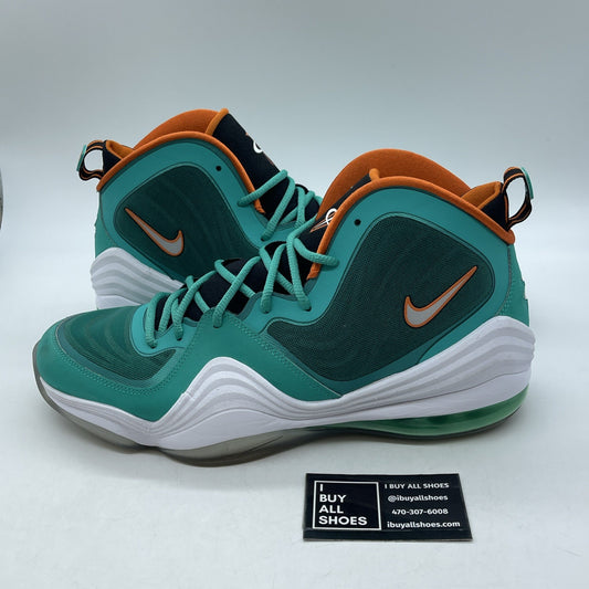 Size 13 - Nike Air Penny 5 Miami Dolphins Blue Suede Leather (537331-300)