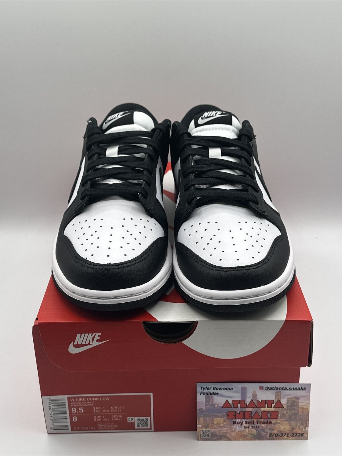 Size 9.5 - Nike Dunk Low White Black 2021 W