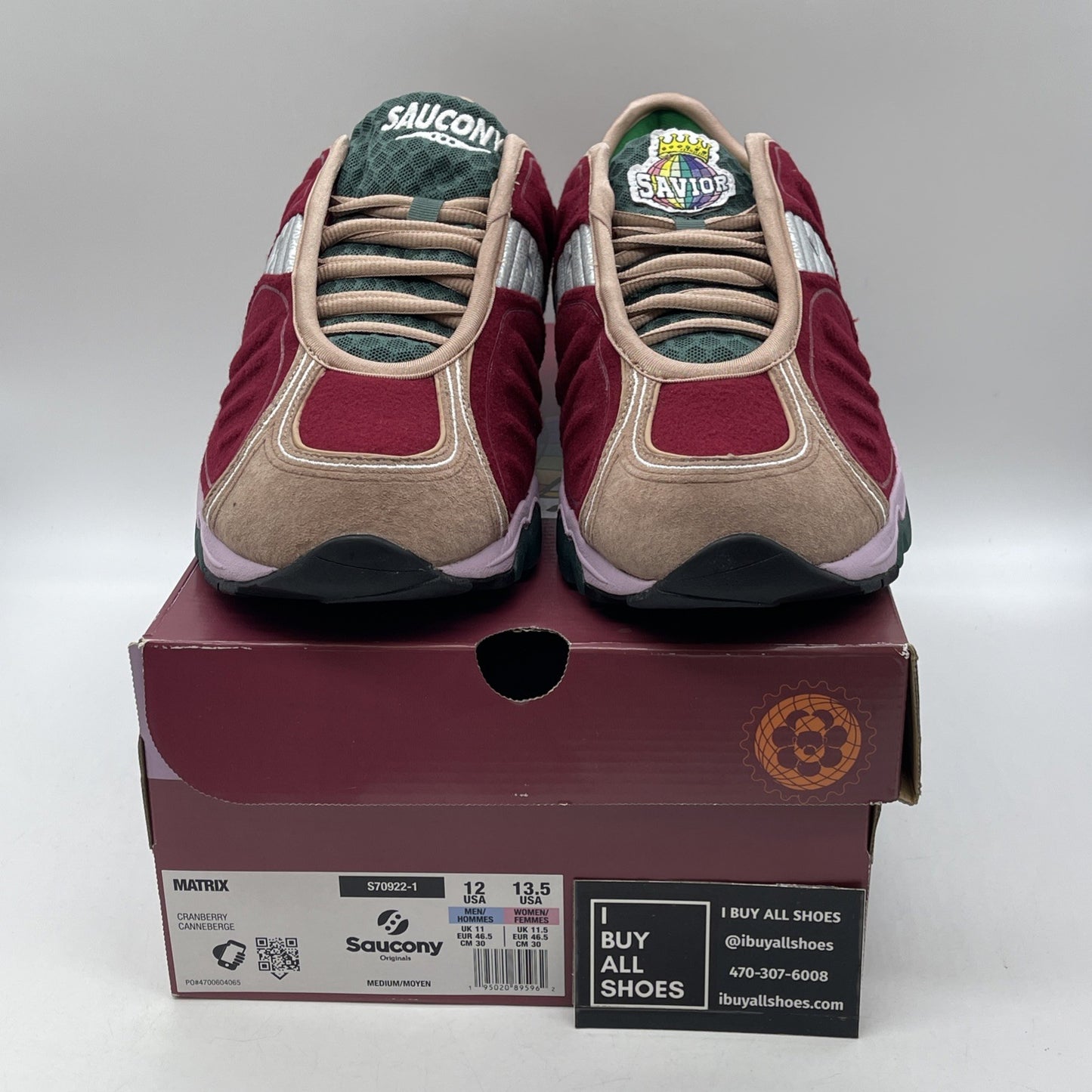 Size 12 - Saucony Jae Tips x Matrix No Shoes In The House Cranberry (S70922-1)