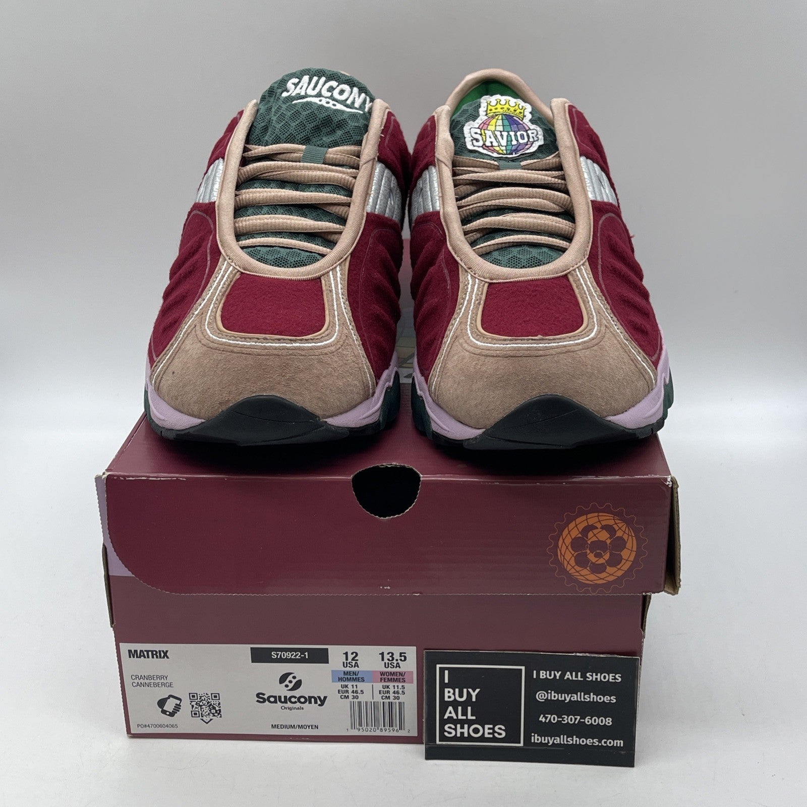 Size 12 - Saucony Jae Tips x Matrix No Shoes In The House Cranberry (S70922-1)