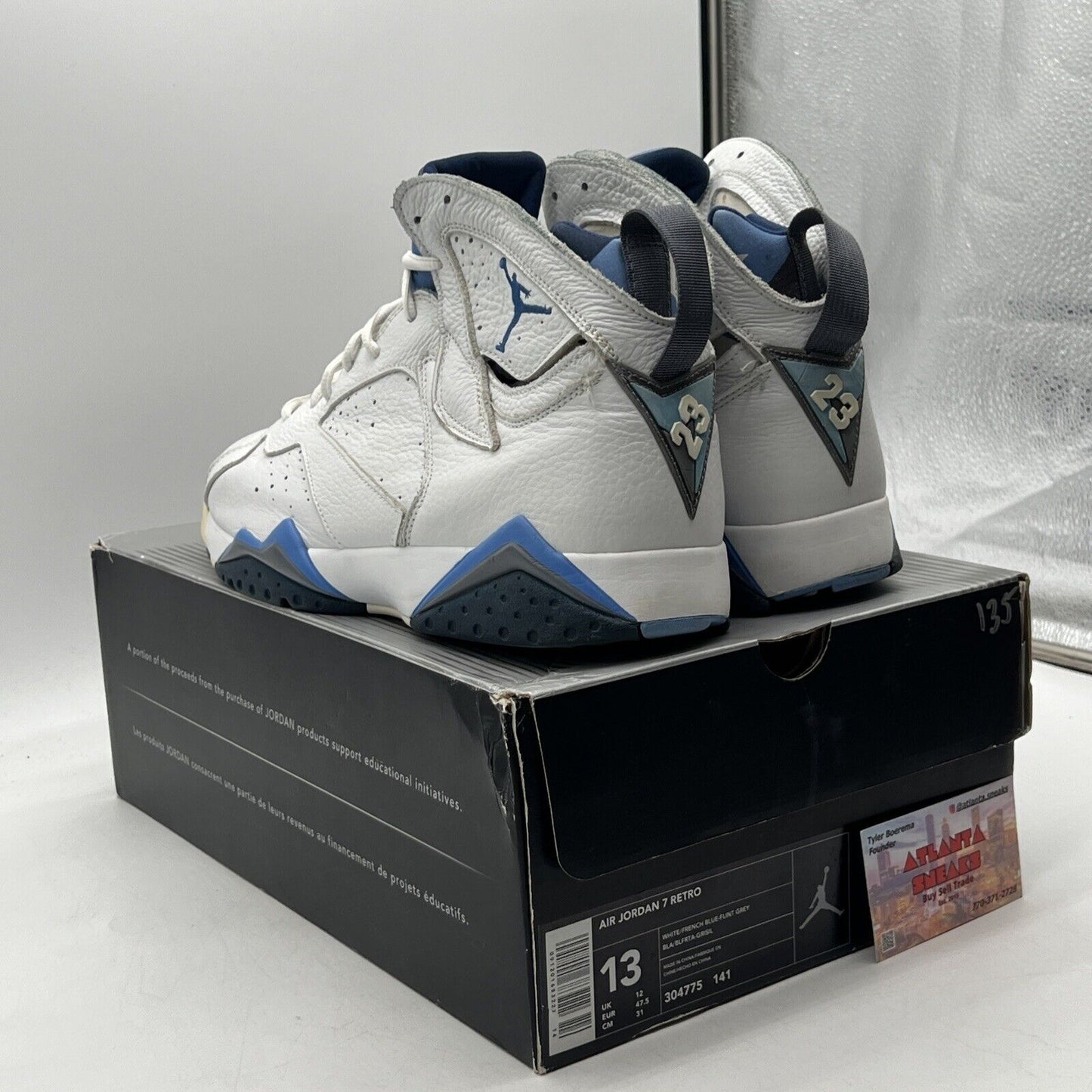 Size 13 - Air Jordan 7 Retro 2002 French Blue White Leather (304775-141)