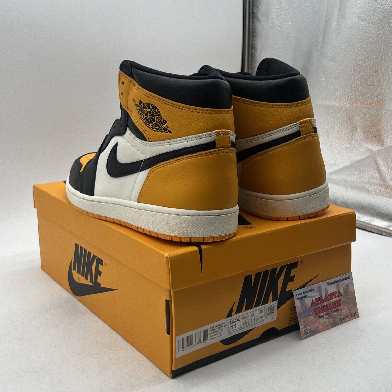Size 11 - Jordan 1 Retro OG High Yellow Toe Black White Leather (555088-711)