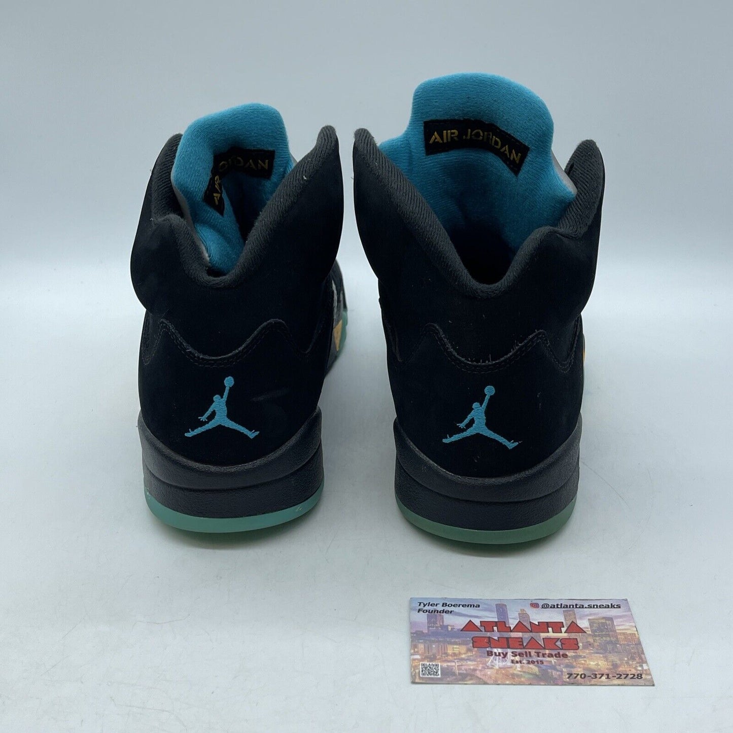 Size 10 - Jordan 5 Retro Mid Aqua Black Blue Yellow Suede (DD0587-047)