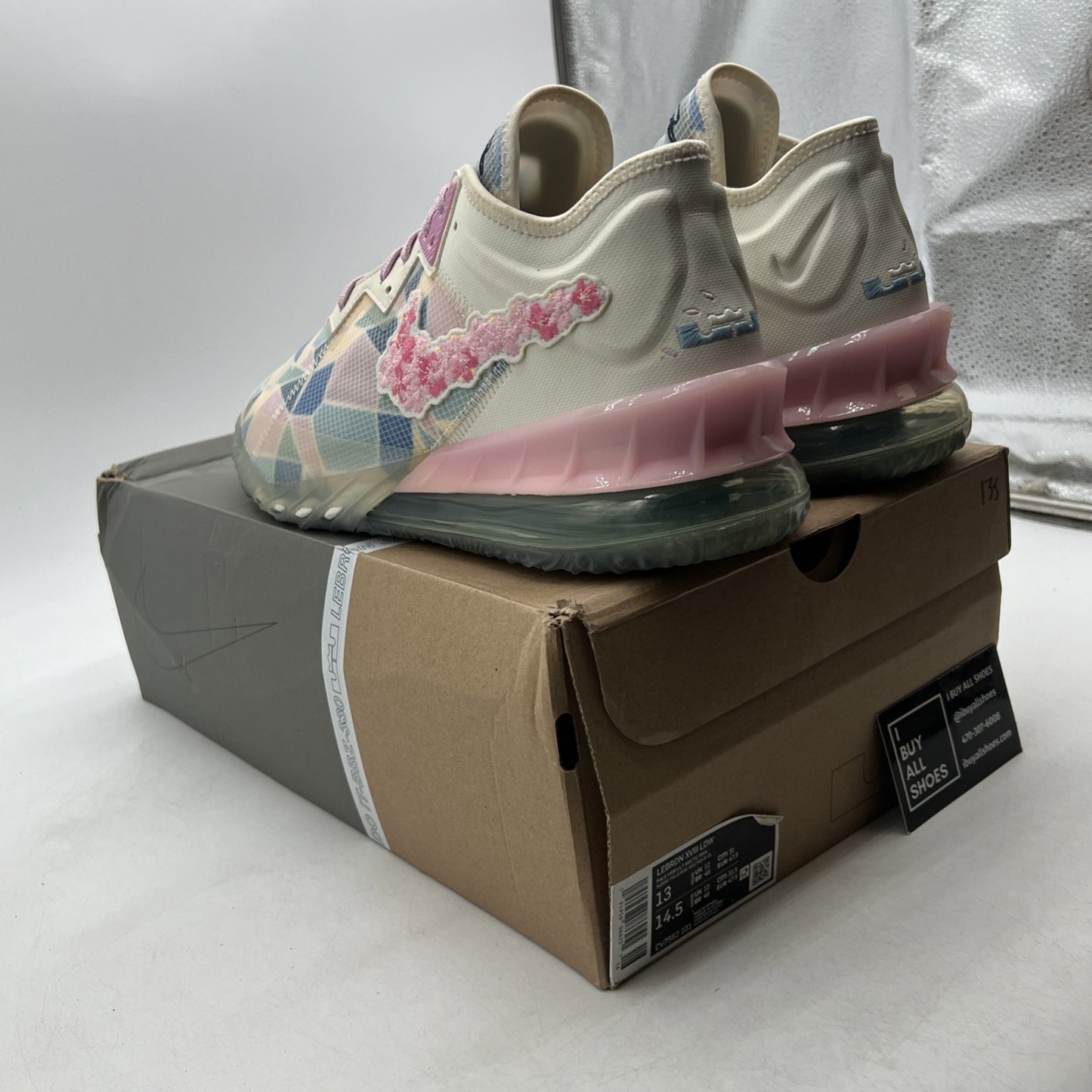 Size 13 - Nike atmos x LeBron 18 Low Sakura (CV7562-101)
