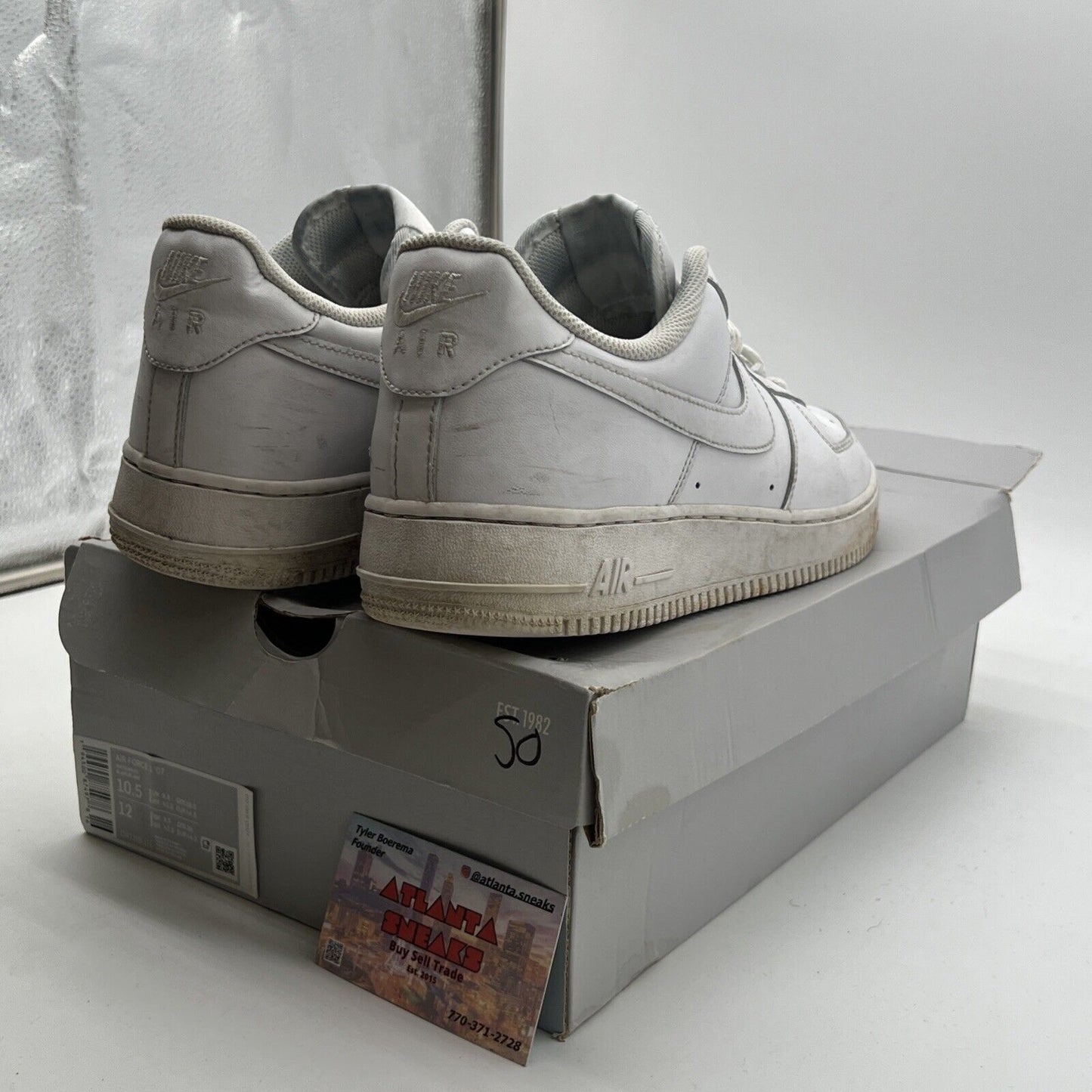 Size 10.5 - Nike Air Force 1 '07 Low Triple White (CW2288-111)