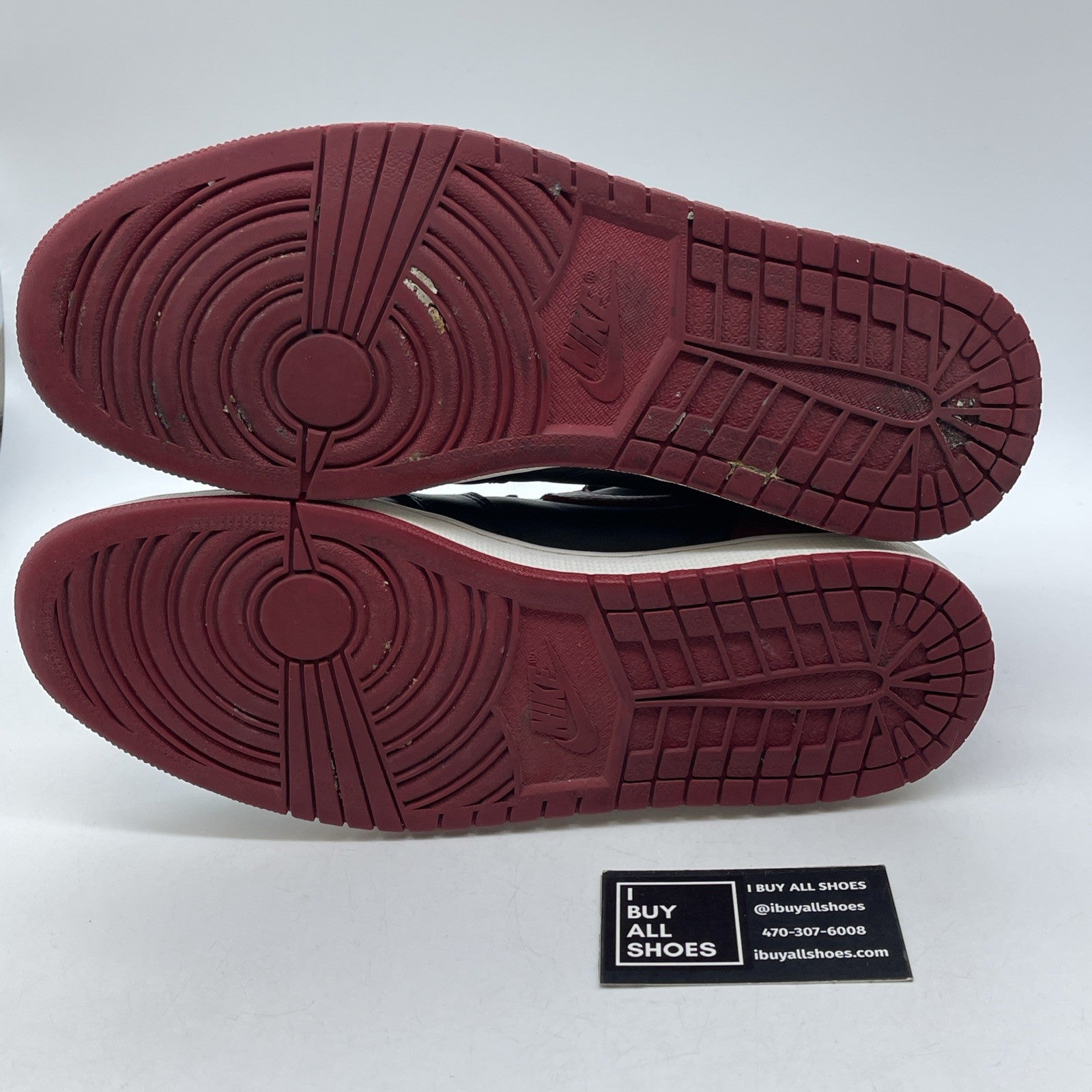 Size 12 - Jordan 1 Retro OG High Banned, Bred Black Red Leather (555088-001)