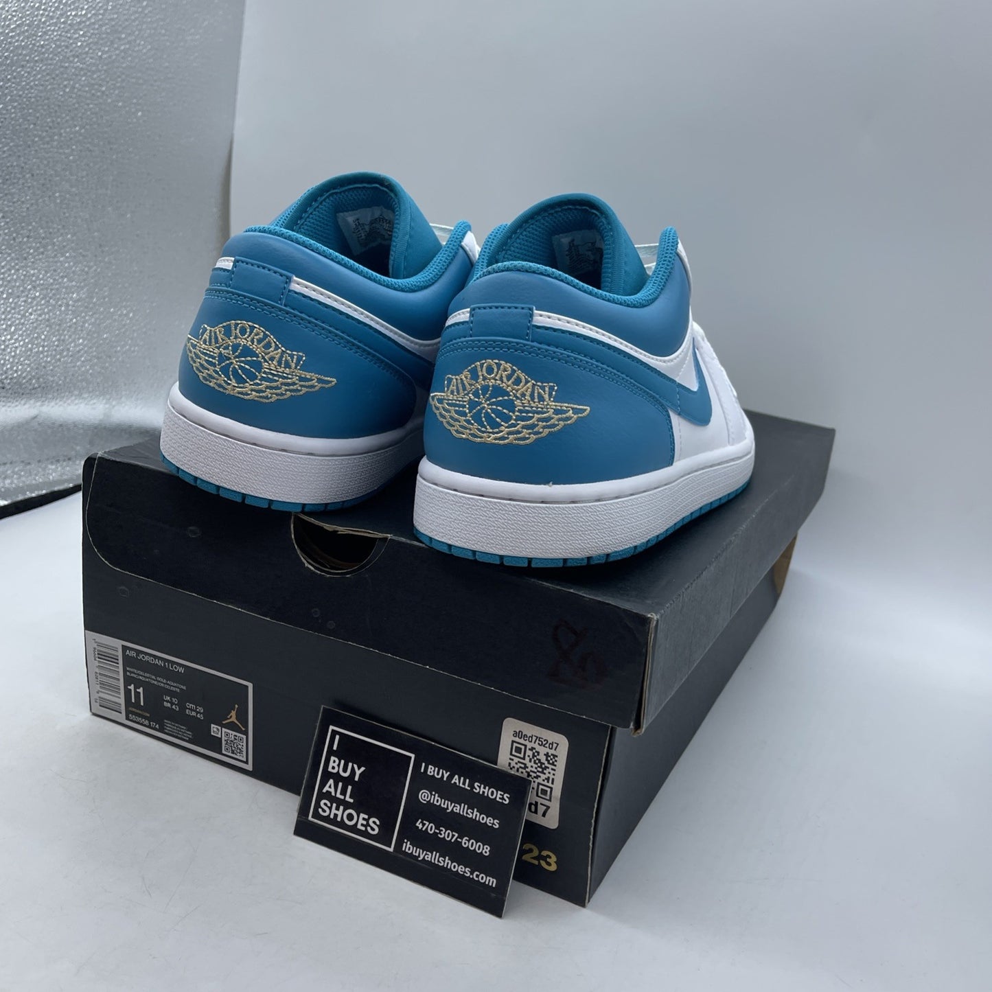 Size 11 - Air Jordan 1 Low Aquatone (553558-174)