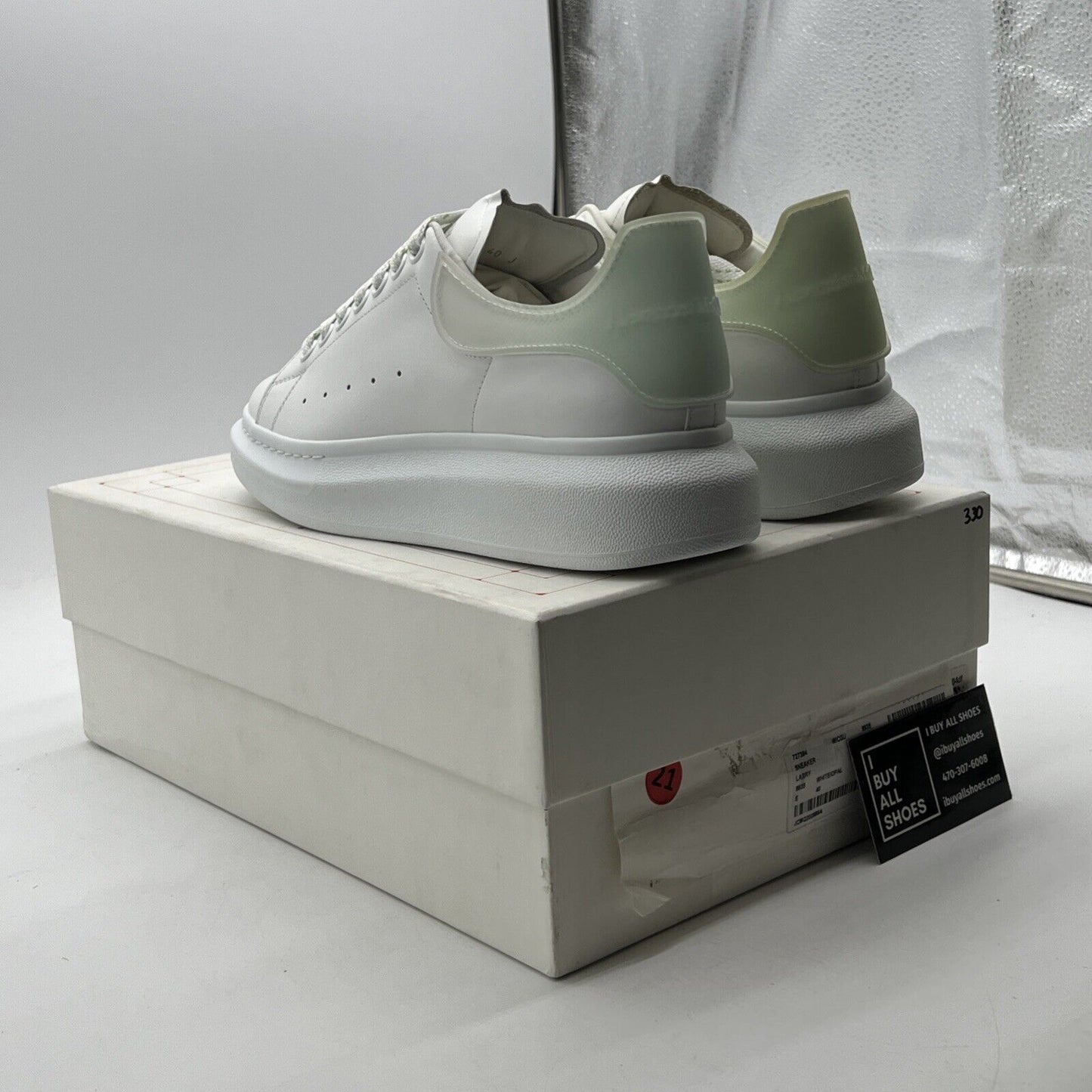Size 9.5 - Alexander McQueen Men's Oversized Sneakers White/Opal