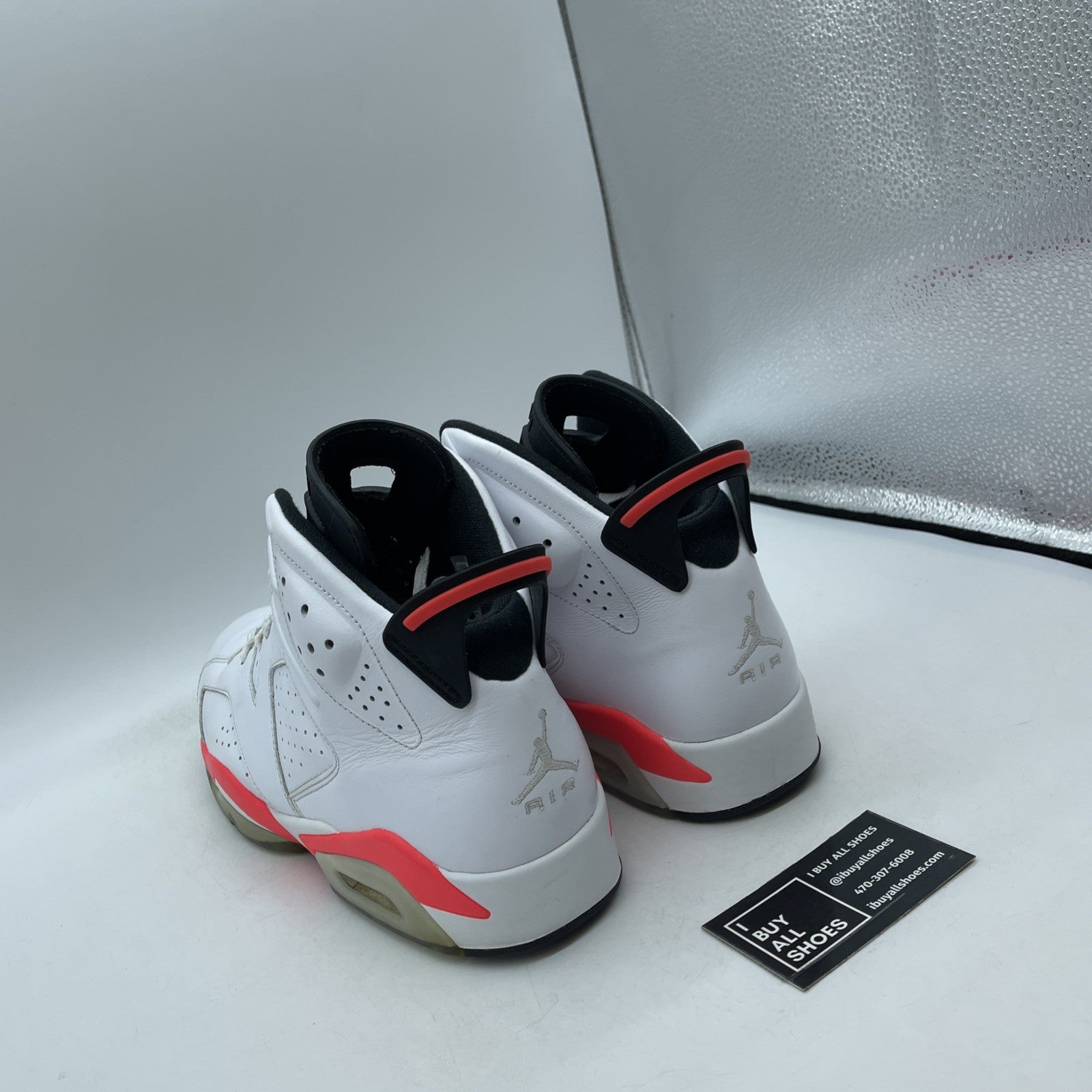 Size 12 - Air Jordan 6 Retro 2014 White Infrared Pink Leather (384664-123)