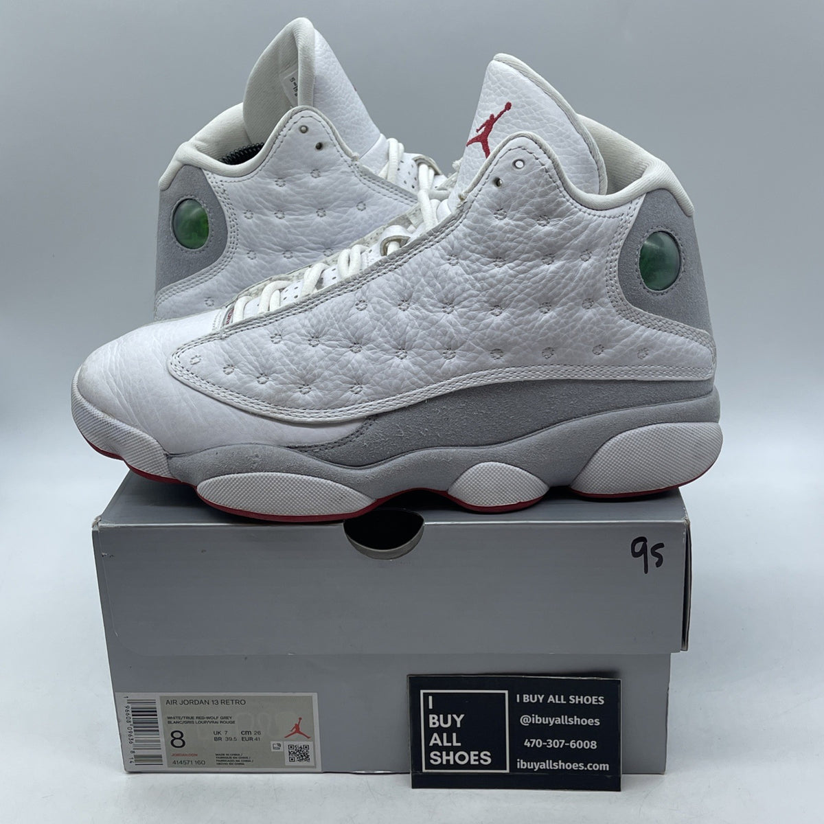 Size 8 - Air Jordan 13 Retro White Wolf Grey (414571-160)