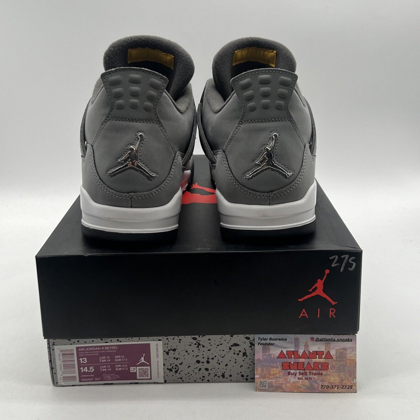 Size 13 - Jordan 4 Retro Low Cool Grey White Suede Yellow (308497-007)