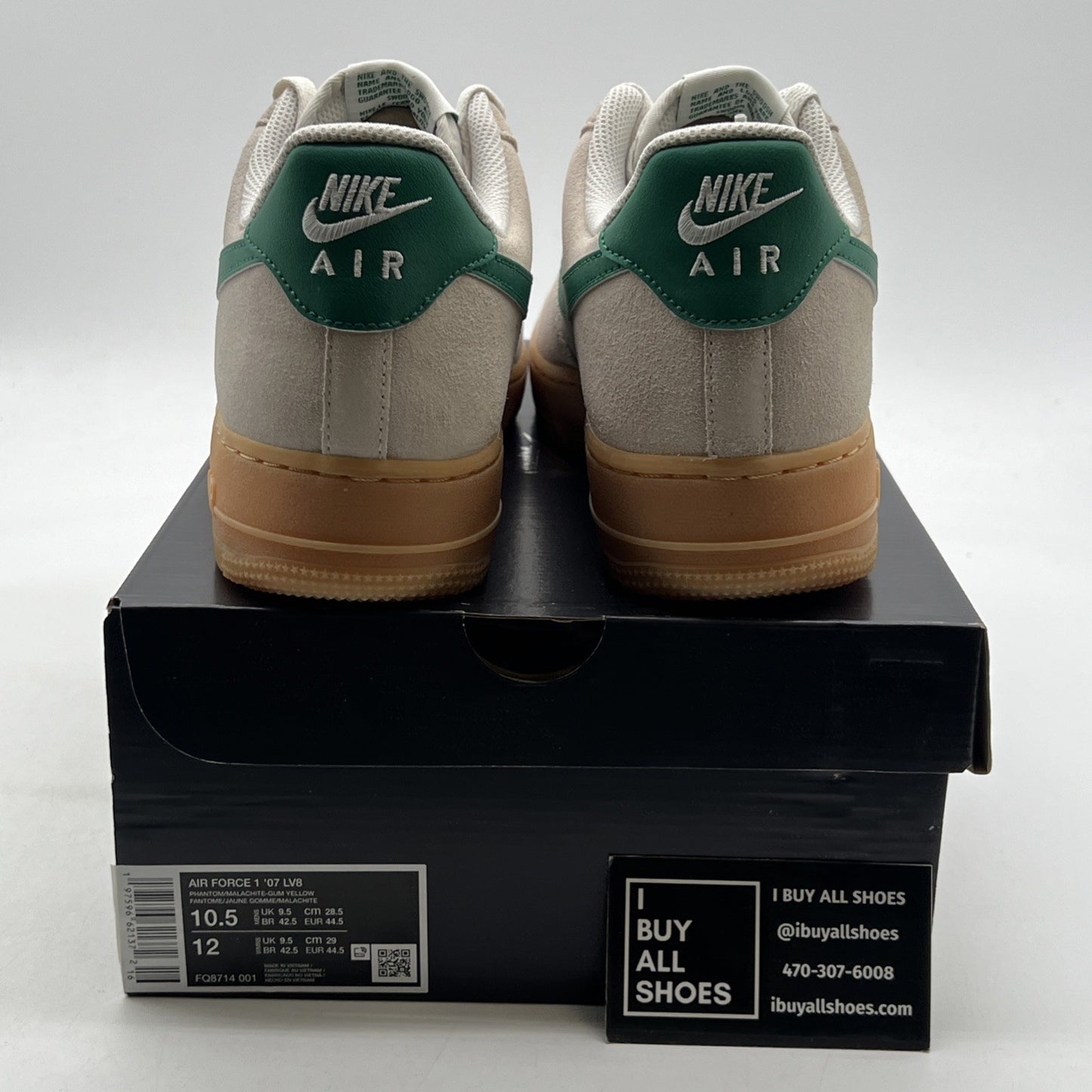Size 10.5 - Nike Air Force 1 '07 LV8 Gum Pack - Phantom Malachite (FQ8714-001)
