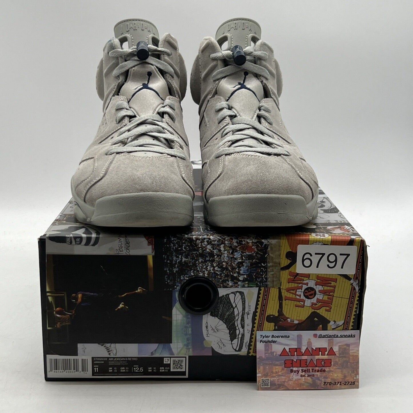 Size 11 - Jordan 6 Retro Mid Georgetown Navy Suede (CT8539-012)