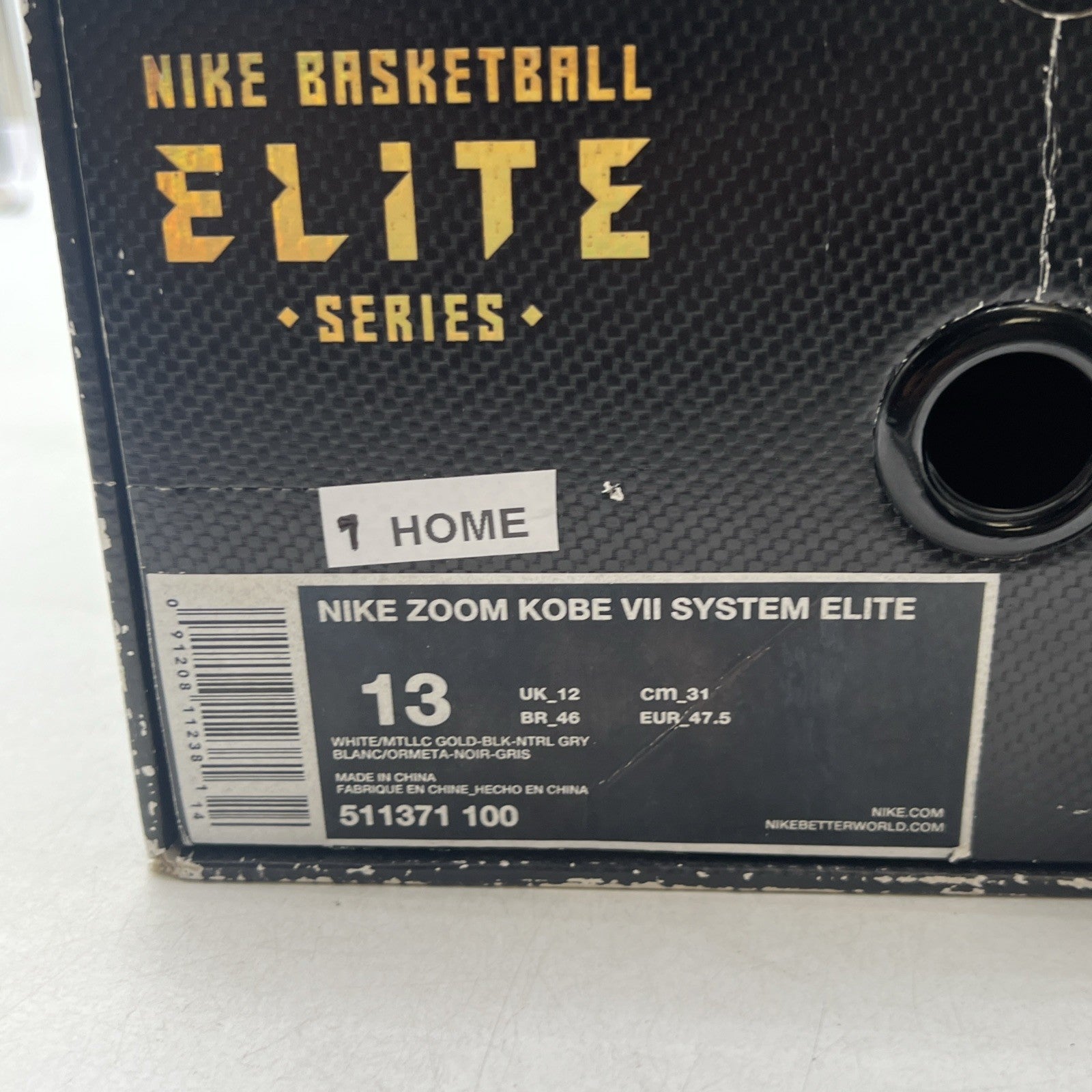 Size 13 - Nike Zoom Kobe 7 System Elite Home (511371-100)