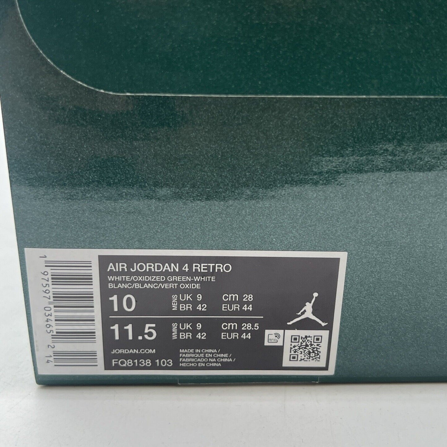 Size 10 - Air Jordan 4 Retro Oxidized Green (FQ8138-103)