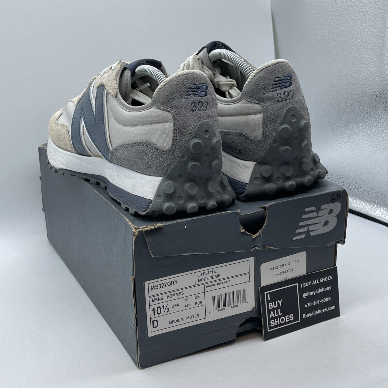 Size 10.5 - New Balance Foot Locker x 327 Grey Day Grey Navy (MS327GRY)