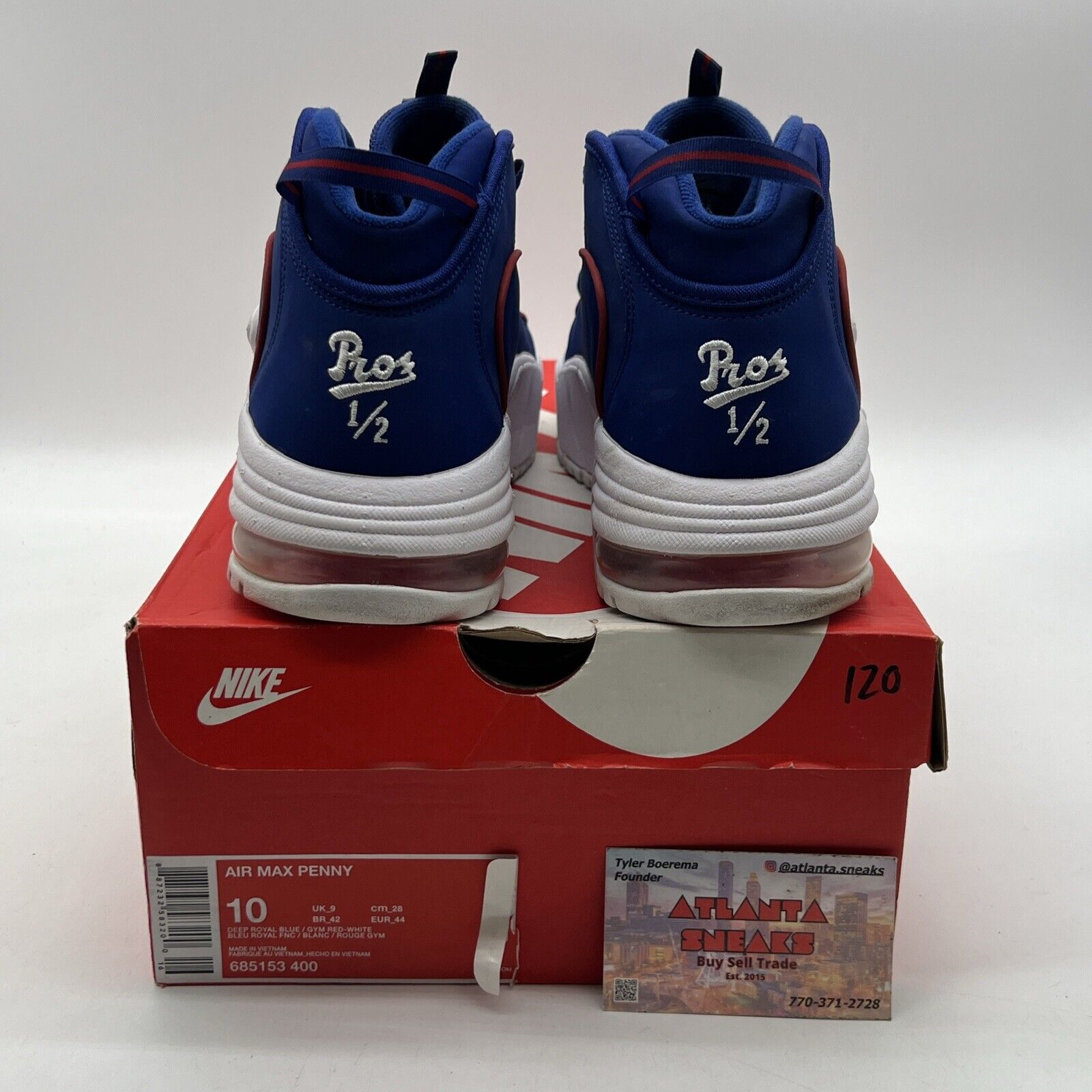 Size 10 - Nike Air Max Penny 1 Lil Penny Blue White Red Suede (685153-400)