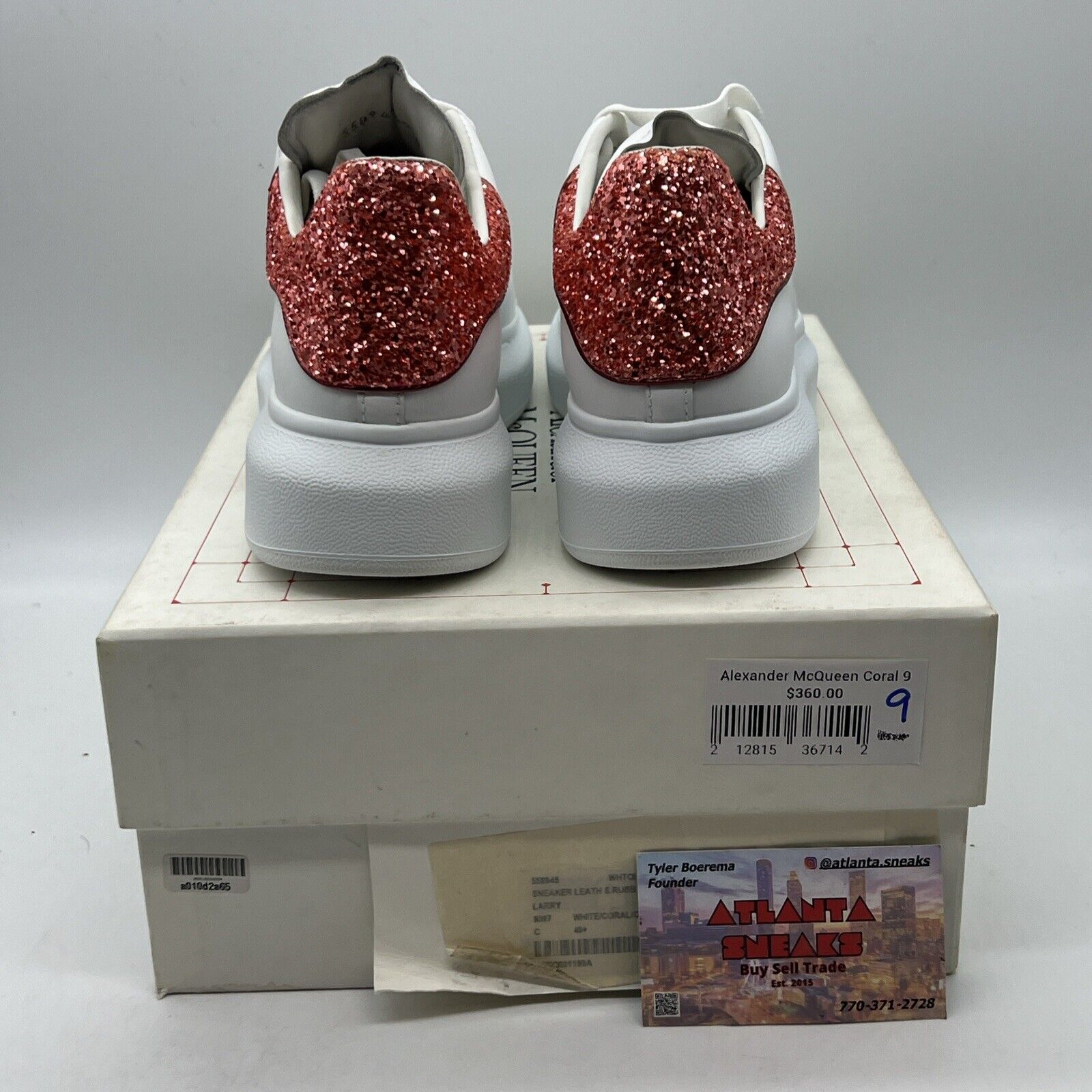 Alexander McQueen Wmns White Coral Glitter Brand New Og All