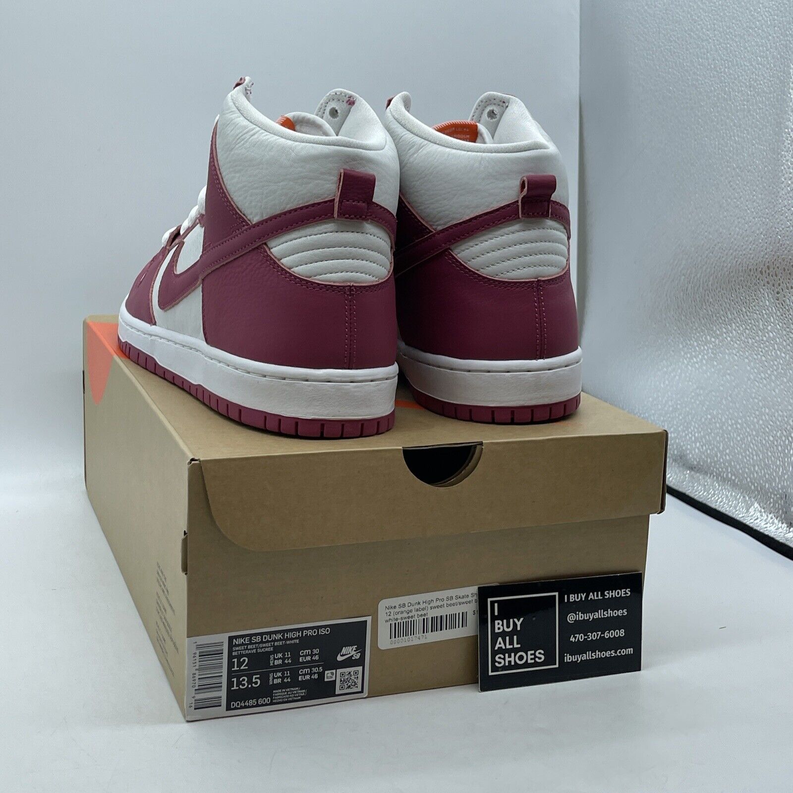 Size 12 - Nike Dunk Pro SB High Sweet Beet White Pink Leather (DQ4485-600)