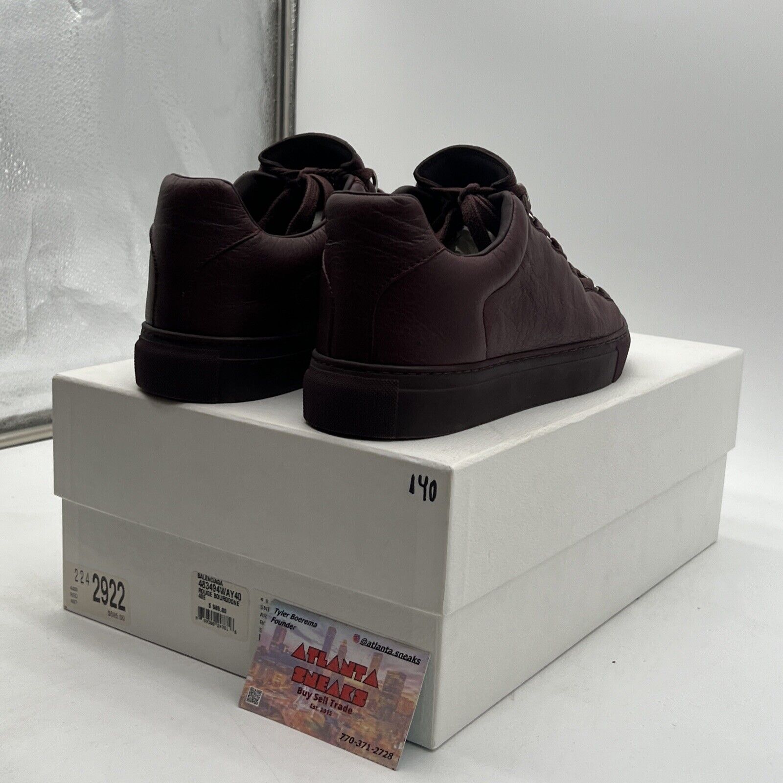 Size 9.5 - Balenciaga Arena Low Red Burgundy