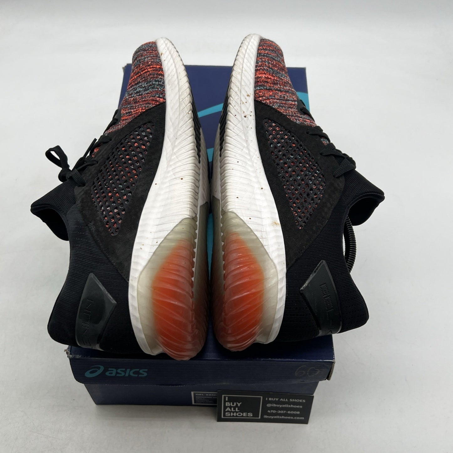 Size 11.5 - Asics Gel Kenun Knit Black Multi-Color (T832N-3090)