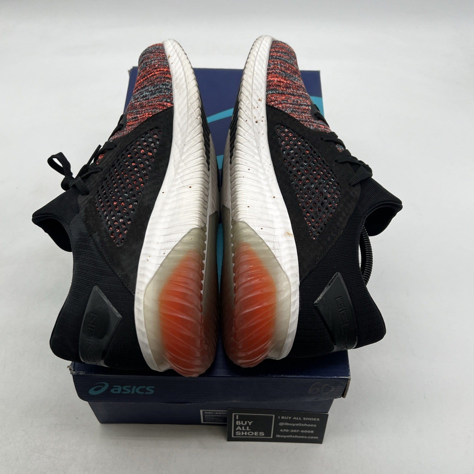 Size 11.5 - Asics Gel Kenun Knit Black Multi-Color (T832N-3090)