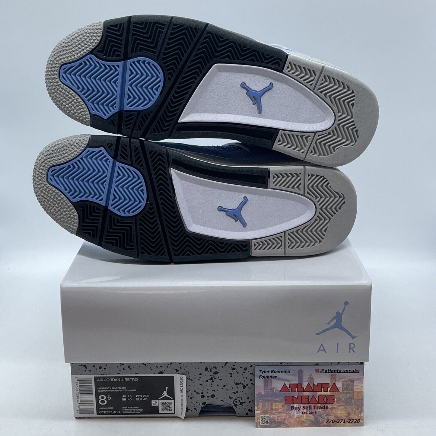 Size 8.5 - Jordan 4 Retro Mid University Blue Black White Suede (CT8527-400)