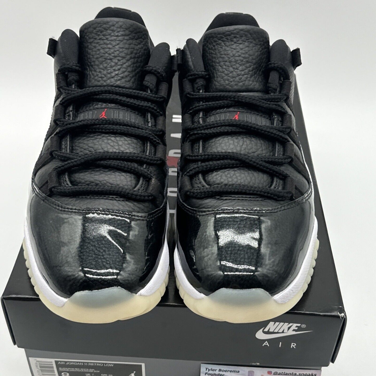 Size 8 - Jordan 11 Retro Low 72-10 Premium Tumbled Leather Black Icy Sole OG All