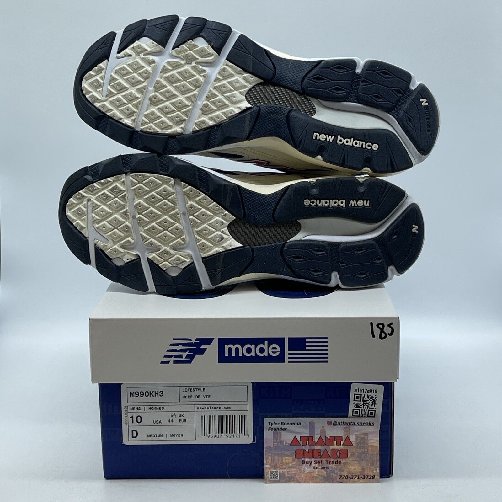 Size 10 - New Balance Kith x 990v3 Made In USA Daytona Navy White (M990KH3)