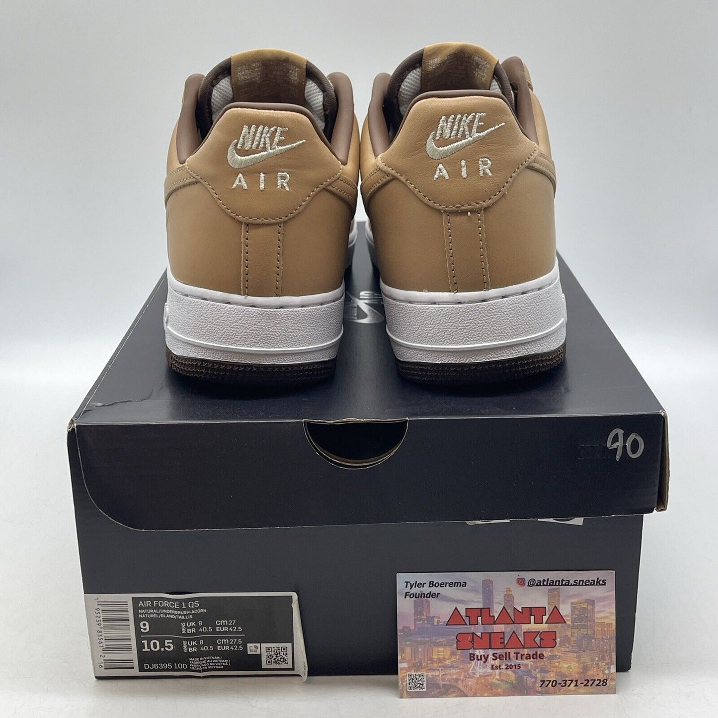 Size 9 - Nike Air Force 1 2021 Low Acorn White Brown Leather (DJ6395-100)