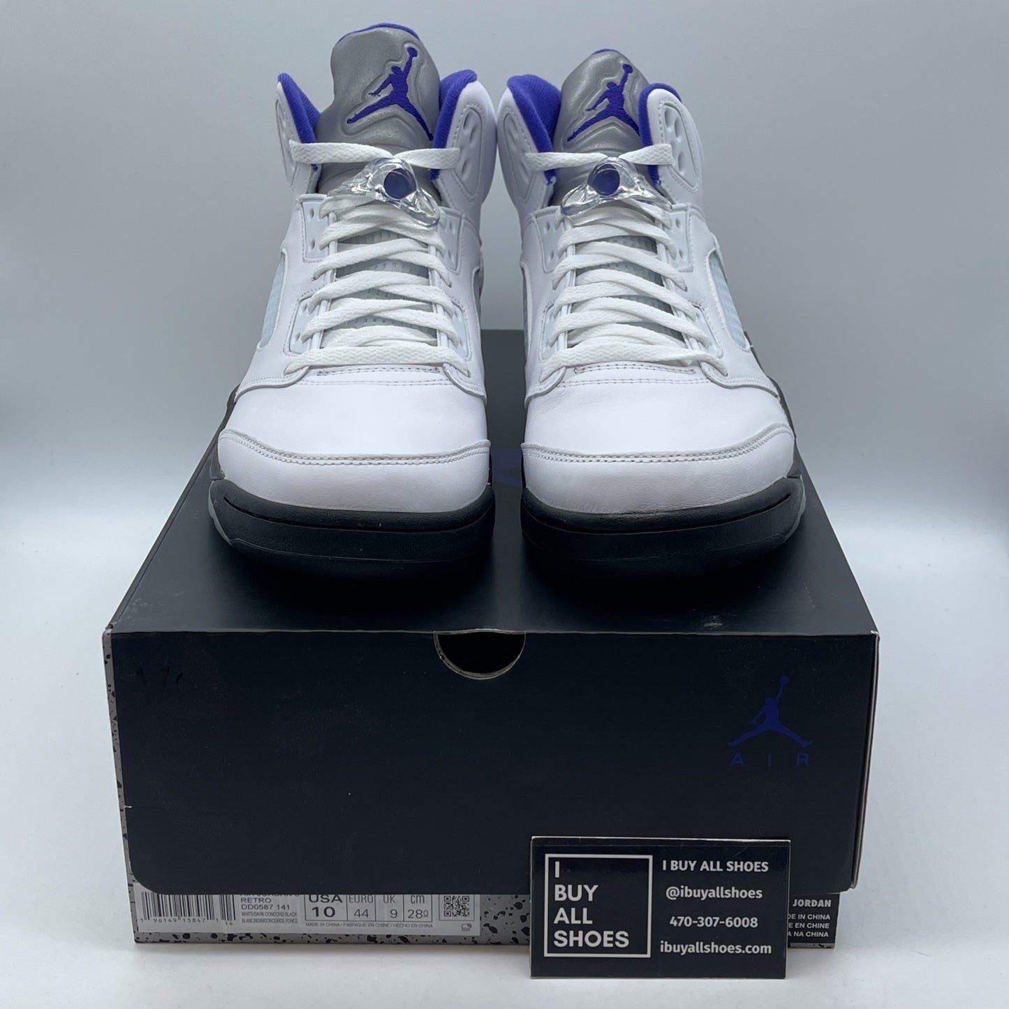 Size 10 - Jordan 5 Concord White Purple Black Leather (DD0587-141)