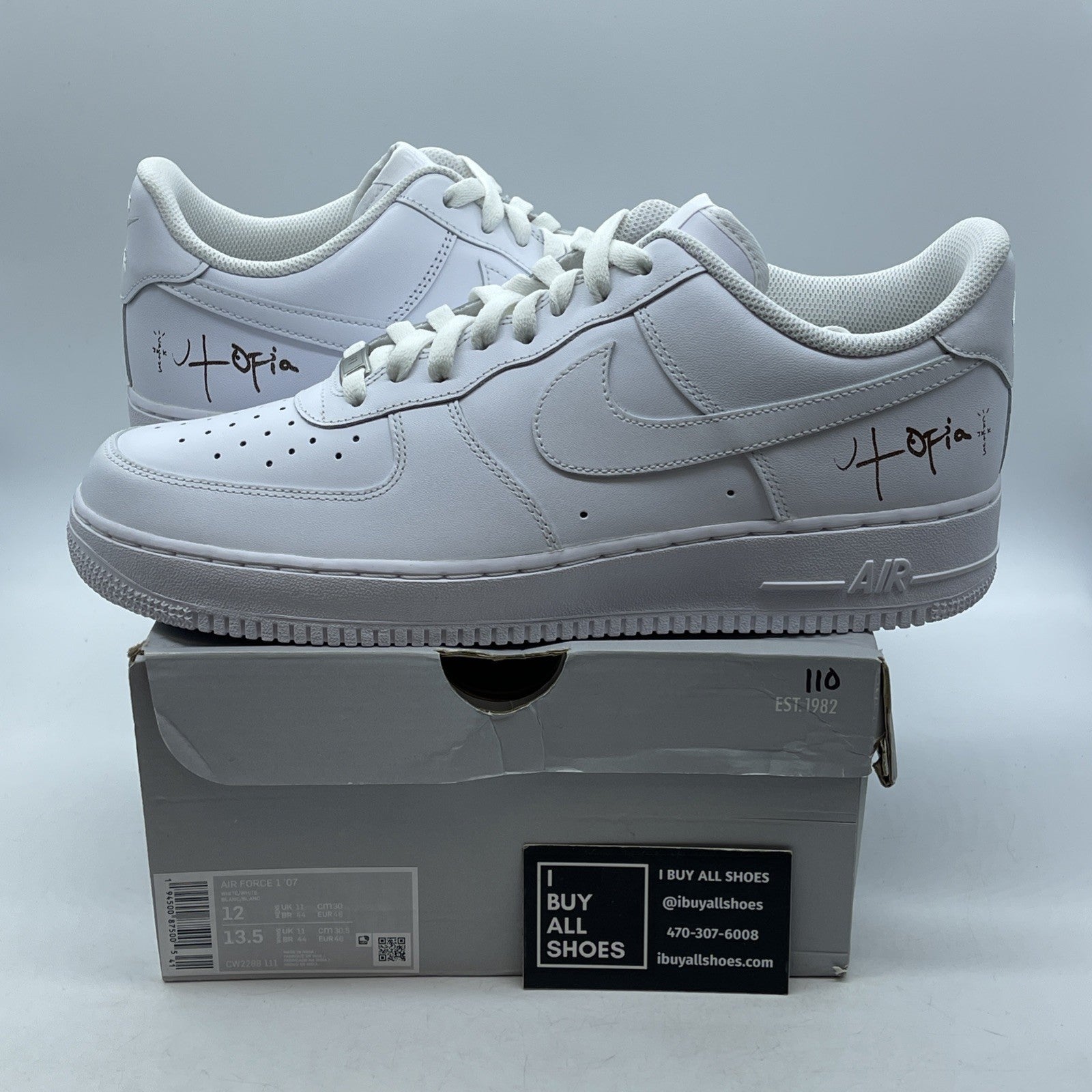 Size 12 - Nike Travis Scott x Air Force 1 Utopia White Gold Leather (CW2288-111)