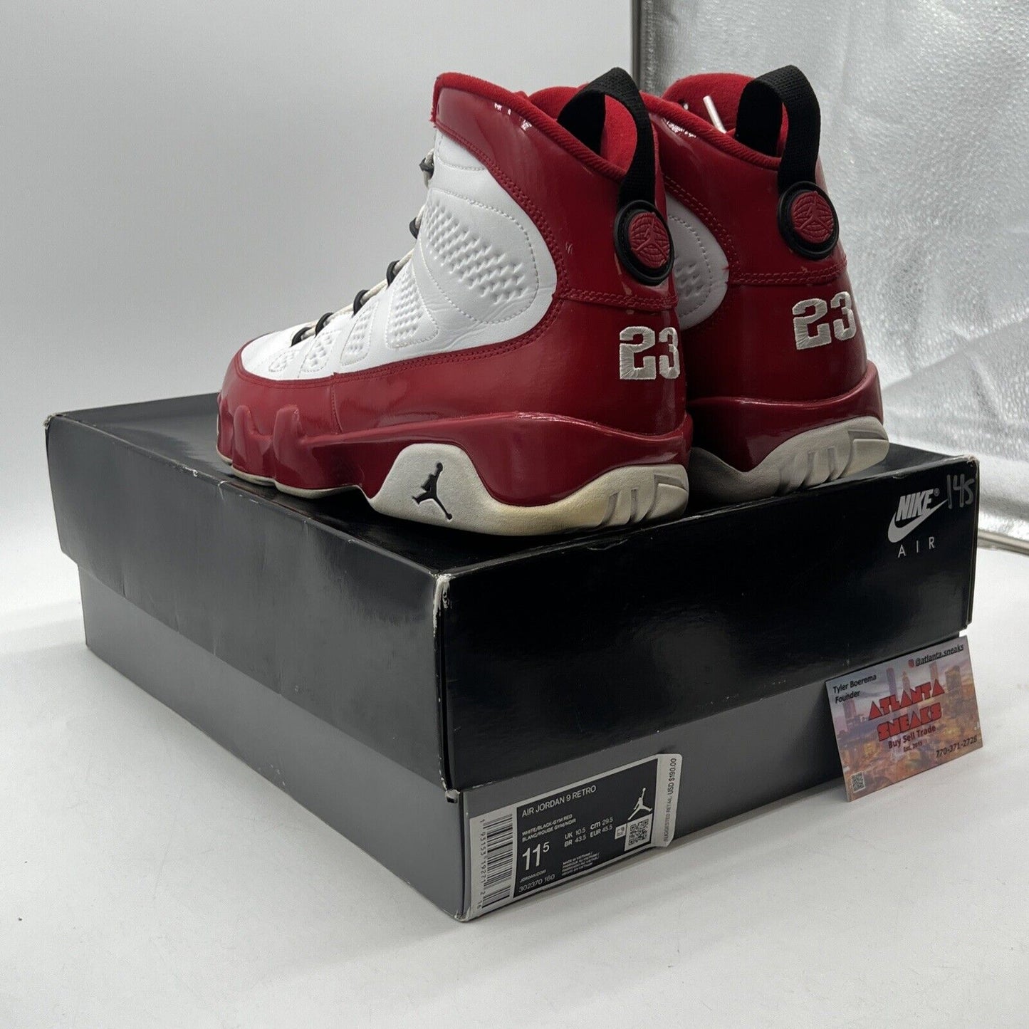 Size 11.5 - Air Jordan 9 Retro Gym Red White Black Leather (302370-160)