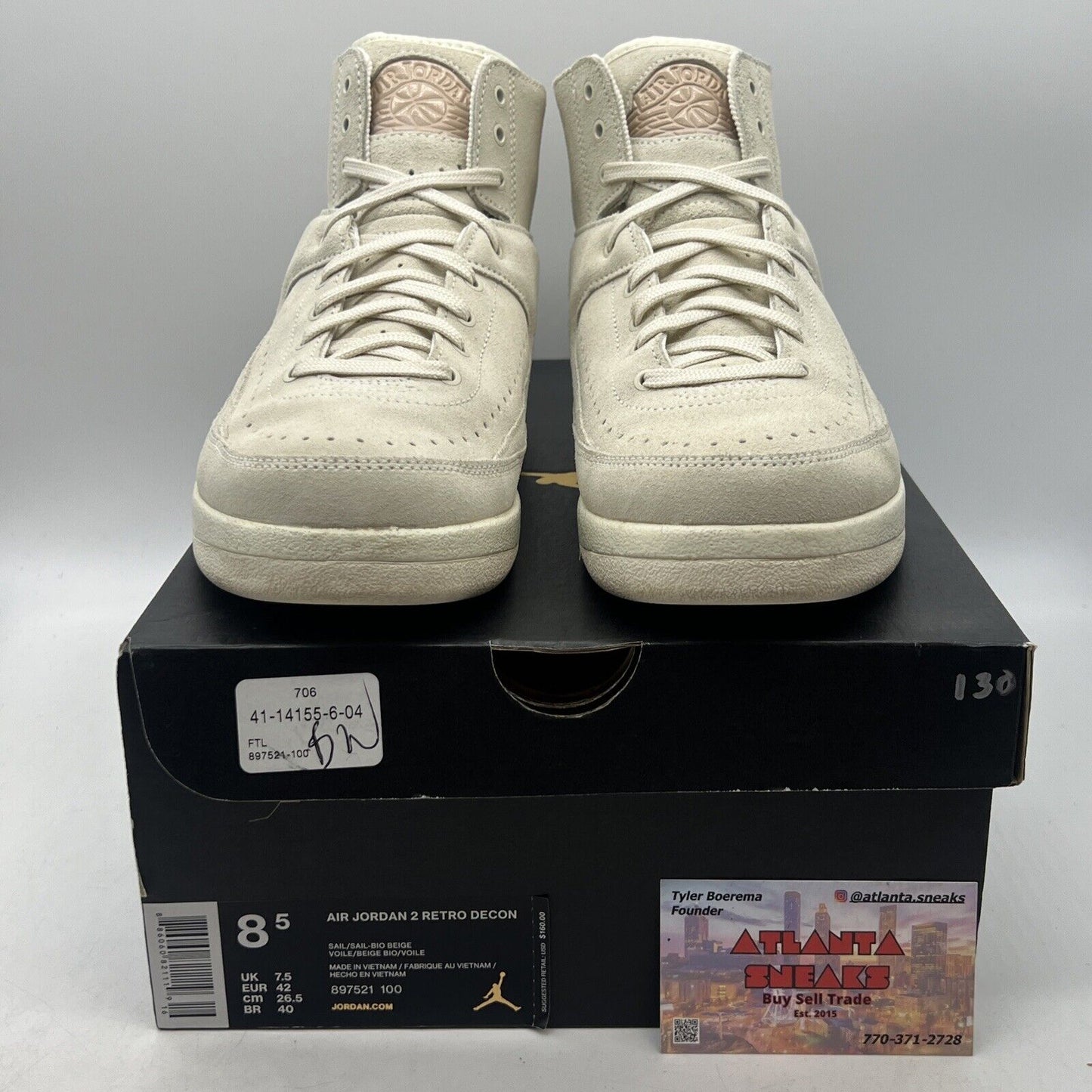 Size 8.5 - Air Jordan 2 Retro Deconstructed Sail (897521-100)