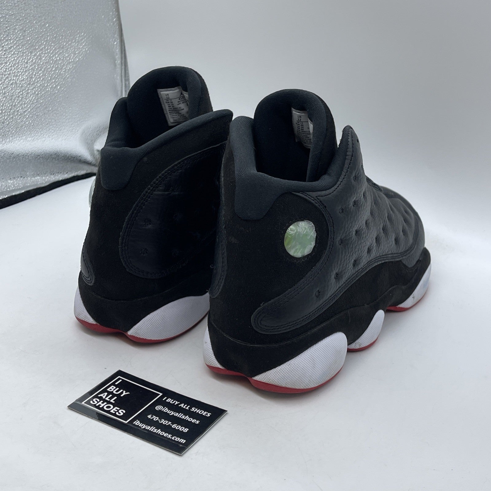 Size 12 - Jordan 13 Retro Mid Playoff Black White Suede Leather (414571-062)