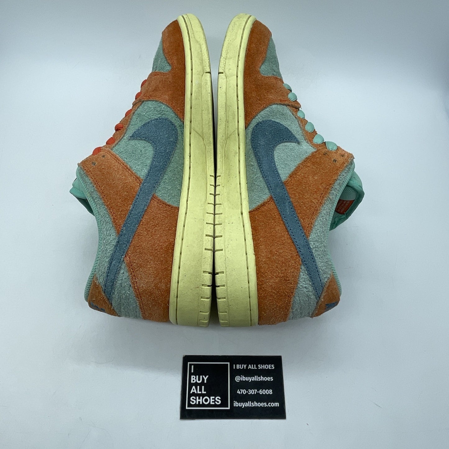 Size 12 - Nike Dunk SB Low Orange Emerald Rise Blue Orange Suede (DV5429-800)