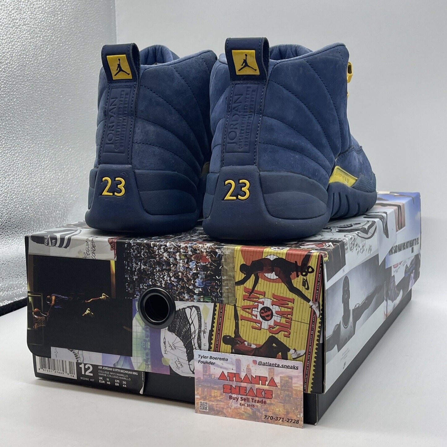 Size 12 - Air Jordan 12 Retro Michigan Yellow Blue Leather Suede (BQ3180-407)